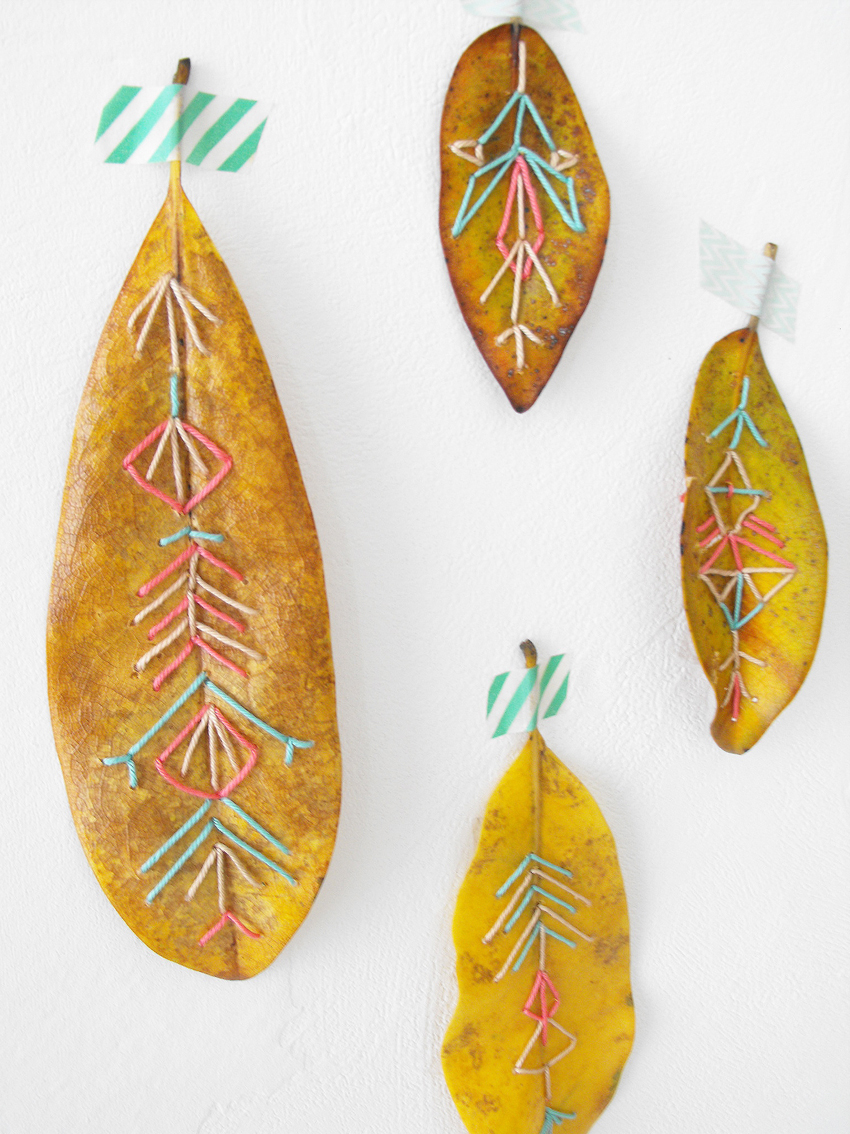 Tutorial riciclo: foglie ricamate- embroidered leaves (ITA + ENG ...